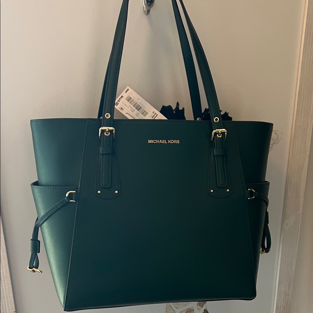*Limited Time Sale*$100 Michael Kors Dark Voyager Tote - Green W/ Gold Hardware